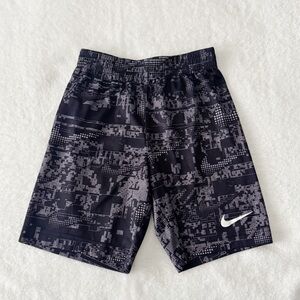 NIKE Boys Black and Gray Pixel Athletic Shorts